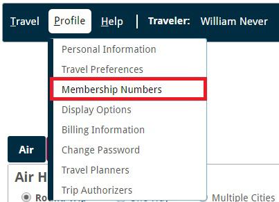 ADD/UPDATE MEMBERSHIP NUMBERS Once logged in, hover over Profile from the Main Menu on the top of your home page.