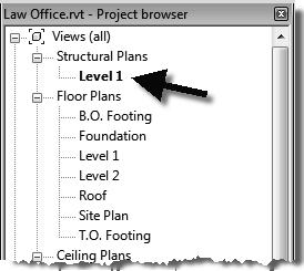 Structural System Creating Structural Plan Views: Next you will create three structural floor plan views: Level 1 Structural Slab and