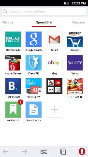 Click menu to access the Opera internet browser options Gmail Gmail is