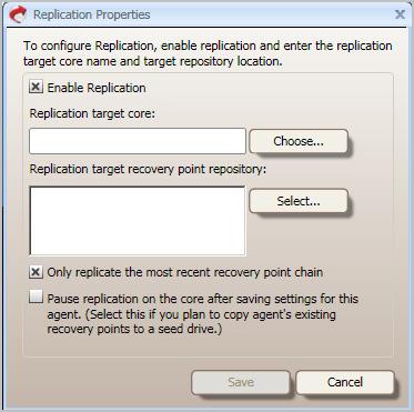 Chapter Four: How To... Figure 59 - Replication Properties Dialog Enter the host name of the replication target core. The default port is 8005.