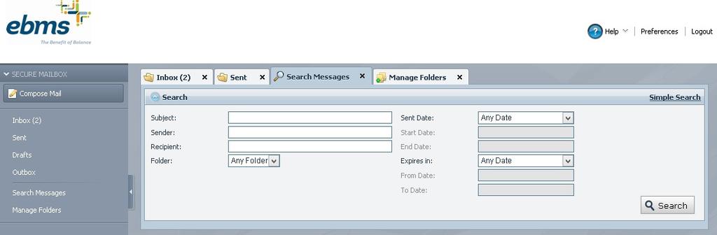 TRACK MESSAGES You can track the status of any message you have sent. 1. To view the status of a message, go to the Sent Folder. The Tracking column displays the current status of the messages. 2.