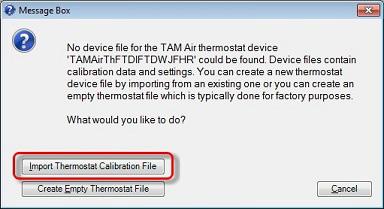 a The thermostat object in the Devices groups is labeled <New> and