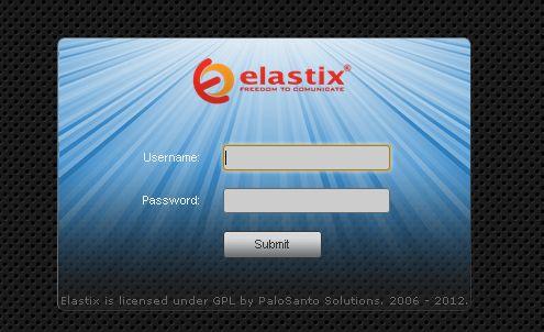 4.0 Setup Procedure To set up the Elastix Server for the Atcom AX400P Interface Card, 1. Go to the web address of the Elastix Server Login page.