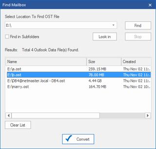 Find OST Files Stellar OST to PST Converter allows you to search for OST files on your computer. Using the Find option, you can search for OST files in your computer's drives, folders, and subfolders.