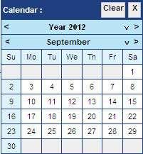 To change the month, click the left arrow < to go to the previous month, click the right arrow > to go to the next month, or click the down arrow v to display the list of months, and choose one.