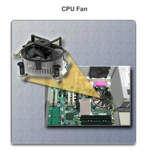 Increasing the air flow in the computer case allows more heat to be removed. A case fan installed in the computer case, as shown in Figure 1, makes the cooling process more efficient.