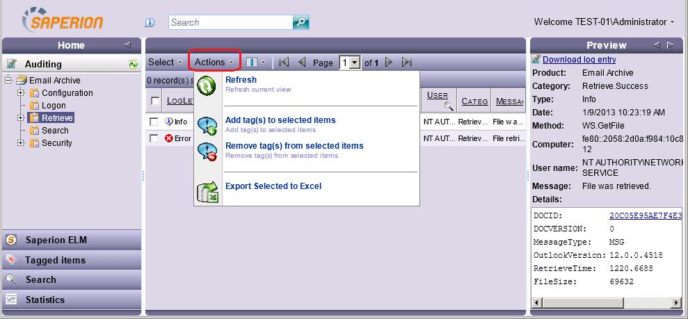 7 Search tab Filters in the column headers allow you to filter the main pane list view and display only desired items.