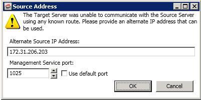 The DNS server must be routable from the target When setting up a job in an environment with IP or port forwarding, make sure you specify the following configurations.