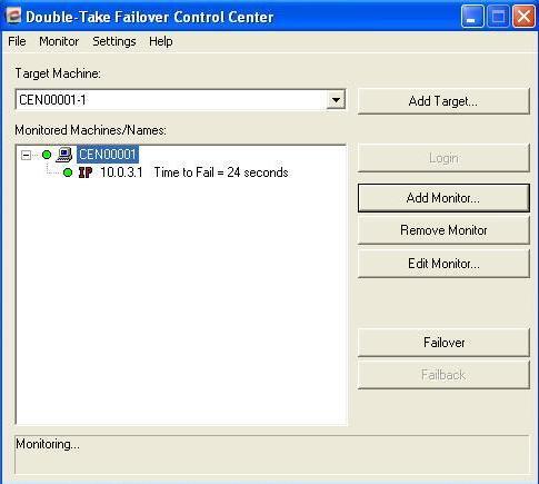 Failover Control Center for files and folders jobs From the Failover Control Center, you can manage, monitor, and control failover for your Double-Take servers.