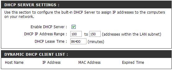 DHCP Server Settings The router has a built-in DHCP (Dynamic Host Control Protocol) server. The DHCP Server will automatically assign an IP address to the computers on the LAN/private network.