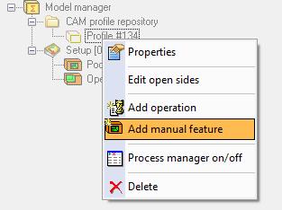 Re-open the CAM navigator You will now notice that in the Model manager tree, an extra directory has been created.