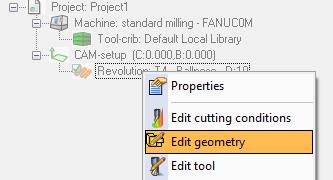 The system will now open the toolpath geometry list.