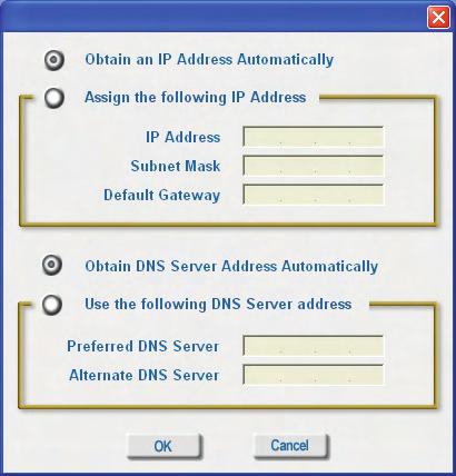 Using the Configuration Utility (continued) Configuration > IP Settings Obtain an IP Address Automatically: Choose this option to obtain an IP address automatically through a DHCP server.