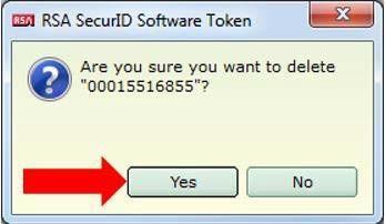 Delete Token 3. A confirmation message will appear 4. Click Yes to delete the token.