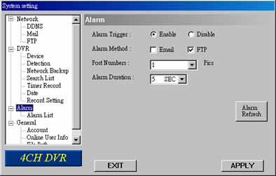 LICENSED SOFTWARE AP Press Alarm, and you will see the following options: Alarm Trigger Select to turn the alarm-trigger function on (Enable) or off (Disable).