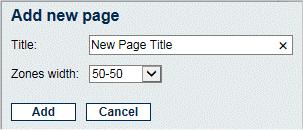 To change the page size, use the Zones width drop down menu. Click OK to save the new settings, otherwise click the Cancel button.