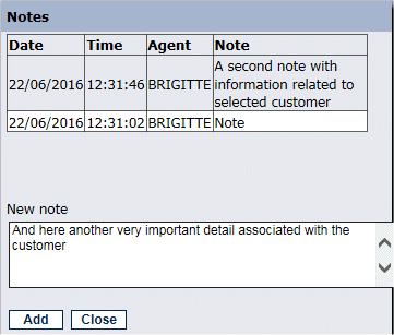 Adding and Viewing Notes To add notes containing information associated with the selected customer: Click the Notes icon on the CRM toolbar, or Select the Add Note option that forms part