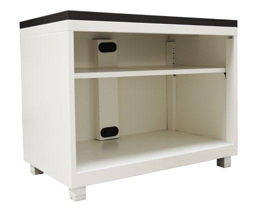 Available in 30, 36 and 42 widths with square legs. Shown with optional laminate top (sold separately).