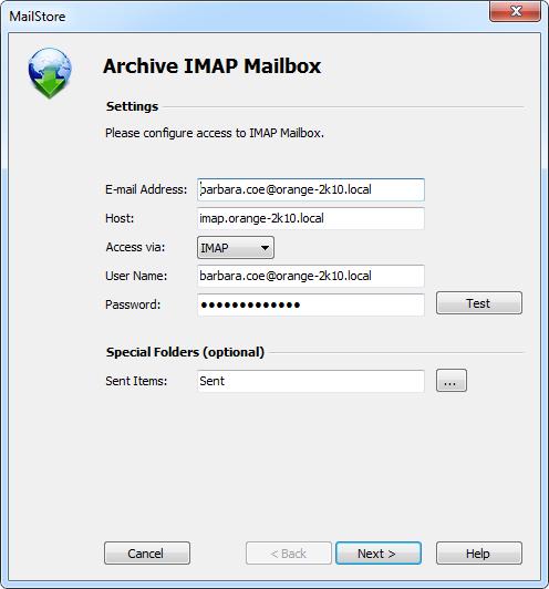 Archiving Server Mailboxes 33 Hint: Click on an entry in the Online Help area to open the corresponding Implementation Guide. Select Single Mailbox and click on OK.