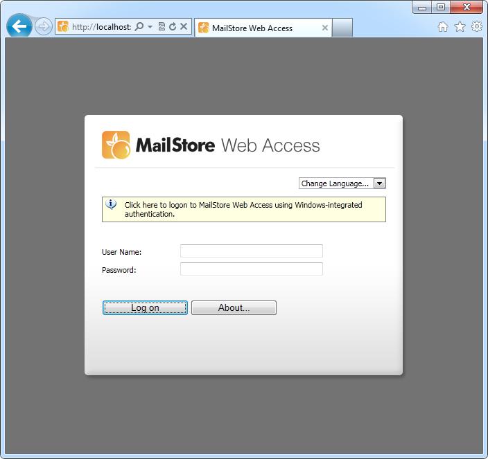 Accessing MailStore Web Access Accessing the Archive with MailStore Web Access 67 Unless MailStore Server was configured differently, users can use the following internet addresses to access