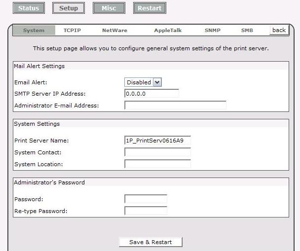 Email Alert: This option allows you to Enable/Disable the Email Alert support. SMTP Server IP Address: This option allows you to input the IP address of your Email SMTP server.