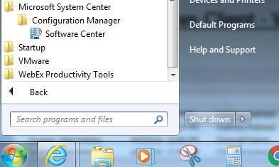 your All Programs Menu, and click Software Center: Click on VMware