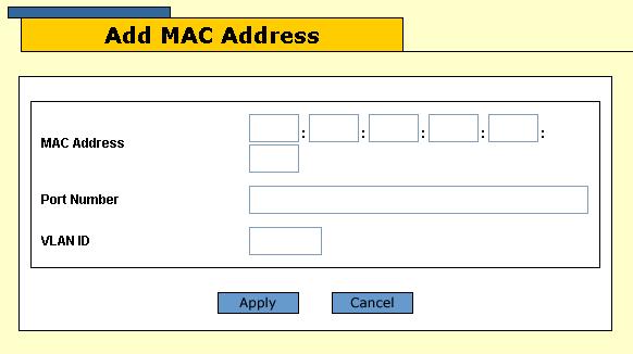 AT-S63 Management Software Web Browser User s Guide Adding Static Unicast or Multicast MAC Addresses This section contains the procedure for assigning a static unicast or multicast address to a port.