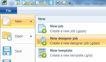 New Designer job in either the: Quick access toolbar