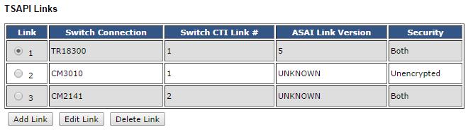 Select the Switch CTI Link Number using the drop down menu.