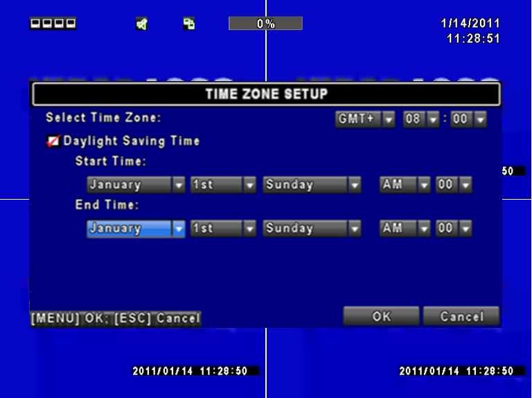 2 Time Zone Setup In time zone setup, users can change the time zone and activate