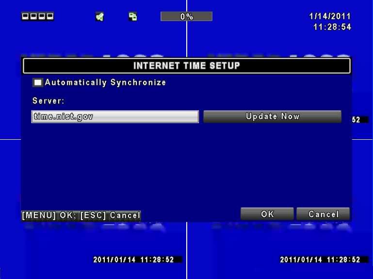 4.9.2.3 Internet Time Setup Synchronize your DVR time with internet time server. Automatic Synchronization Update Now Check to enable DVR automatic synchronization function.