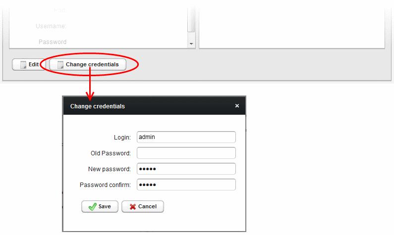 To change your username, directly edit the Login field Enter your existing password in the 'Old Password' field Enter your new password in the New password field and reenter it for confirmation in