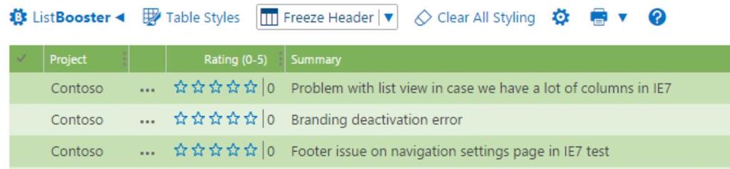 Freeze Header User can freeze list s header by clicking Freeze Header button in List Booster menu: In that case