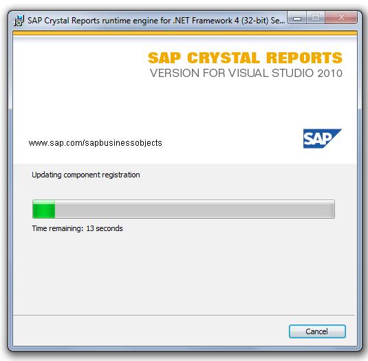 When the SAP Crystal Reports installation is