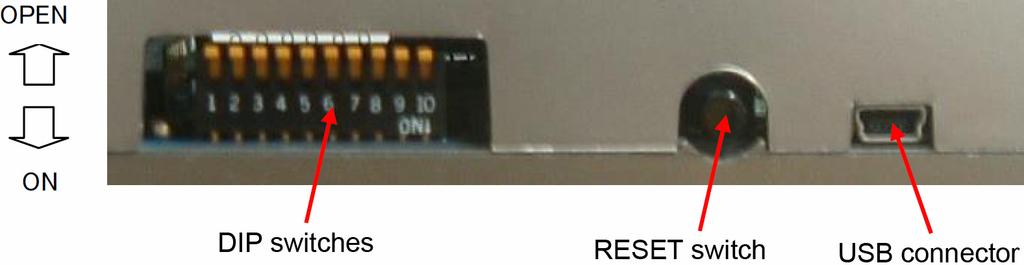 4. NAME AND FUNCTION OF EACH PART 4.2 Right-side panel Fig. 5 Right-side panel 4.2.1 DIP switch Note: After operating the DIP switches, press the RESET/START switch to apply the settings.