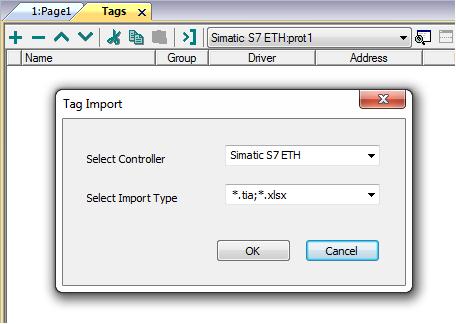 After.tia and.xlsx creation, click on the Import tag button >] to start the importer. Select Import type as *.tia; *.
