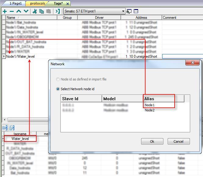 Aliasing tag names in PLC network configuration Tag names must be unique at project level; it often happens that the same tag names are to be used for different controller nodes (for example when the