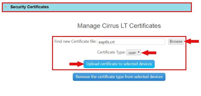 Browse to the location of the certificates and select the certificate.
