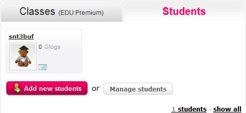 Generate students by inserting the number of students in the popup field, or import students via