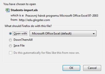 Click OK button to open the excel import sheet. Attention: MS Excel 2007 & 2003 users may need to unblock the Excel Macro content.
