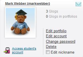 Additional editing of student accounts can be performed by clicking the Manage students button.