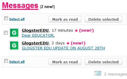 3.9 M E S S A GI N G The Messaging menu is located on My Dashboard of every Glogster EDU user. Messages can be sent from different places of Glogster EDU pages. 3.9.1 M E SS A G E T Y P E S Glogster EDU employs three different types of messages, which are System messages, User Messages and Teacher Messages.