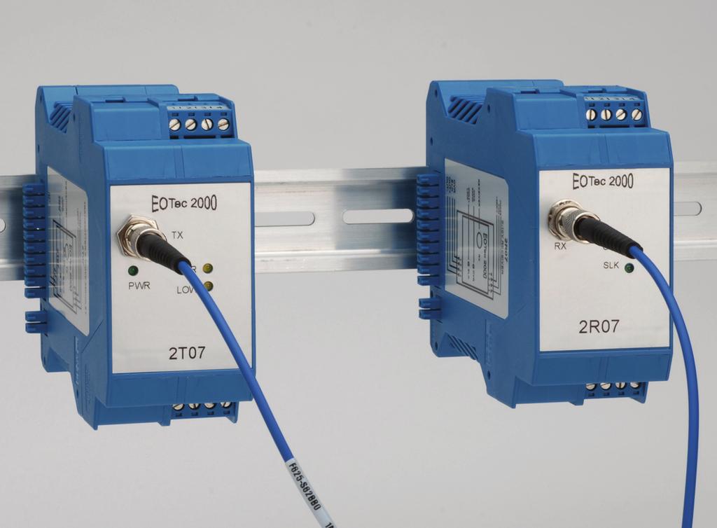 EOTec 2000 Analog Data Links EOTec 2000 fiber optic Analog Data Links provide reliable EMI/RFI and lightning immune transmissions of and signals over a single fiber optic cable.