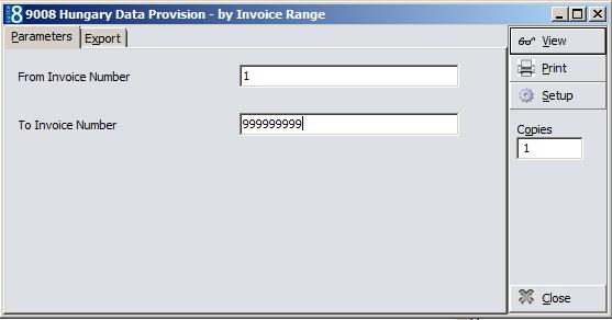 4. Save the report 5. Execute the report and enter the required invoice number range. 6.