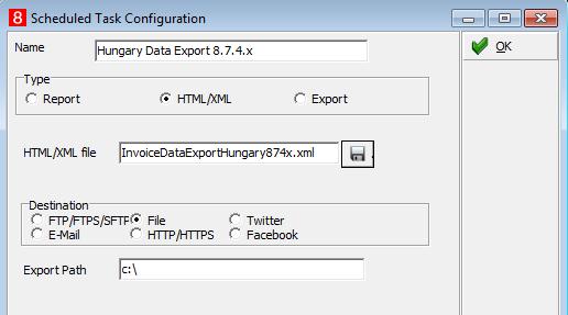 Export using Scheduled Task Functionality 3 Version 8.7.4.x 8.8.1.x Export by Date Range 1. On the Setup Configuration menu click Miscellaneous, and then select Scheduled Tasks. 2.