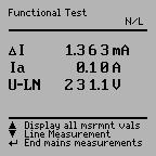 Note A short-circuit at the device under test is recognized automatically by the test instrument. A message appears at the display (9), and the function test is disabled.