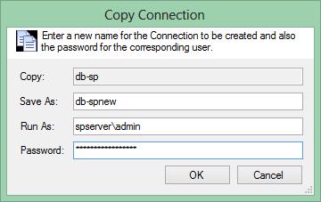 Copy an Existing Connection To copy or create a new connection from an existing External Data Connector connection: 1. Select a connection from Connections pane 2.
