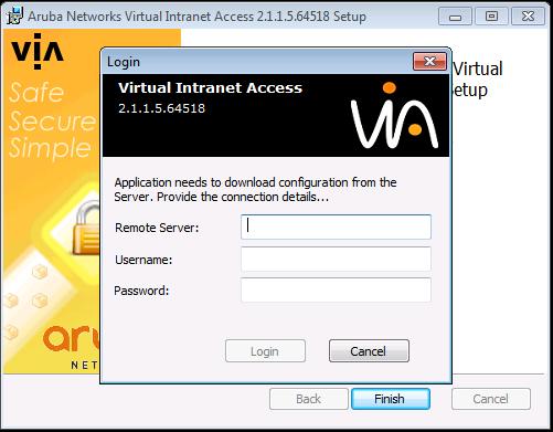 5. On the Ready to install Aruba Networks VIA screen, click Install, as shown in Figure 7. Figure 7 VIA Setup- Install Screen 6.
