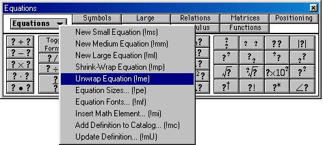 More Equation Palette Skills More Equation Palette Skills In this section, you ll learn about editing equations and creating more complex equations and equations that contain text After you have