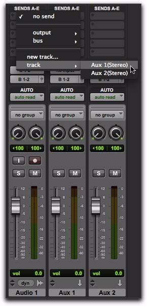 Assign Existing Track from Send or Track Output Pro Tools 9.